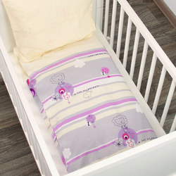 Alvi Zestaw poszewka na kołdrę i poduszkę (80x80, 35x40) - Zwierzęta różowe 401102258