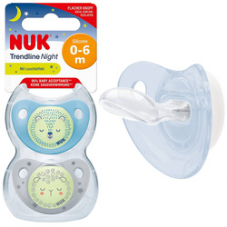 NUK 10175260 Smoczek silikonowy nocny 2pak 0-6 msc