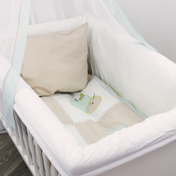 Alvi Zestaw poszewka na kołdrę i poduszkę (80x80, 35x40), baldachim, ochraniacz - Litery 411654246