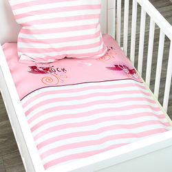 Alvi Zestaw poszewka na kołdrę i poduszkę (80x80, 35x40) - Rock Cat różowy 401101457