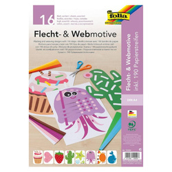 folia Zestaw kreatywny dla dzieci 16 arkuszy, 8 wzorów, 190 pasków papieru do przeplatania