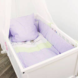 ALVI Zestaw do kołyski wahadłowej 80x80 Poszwa, Poszewka, Ochraniacz, Baldachim - wzór wszyscy razem 411555467