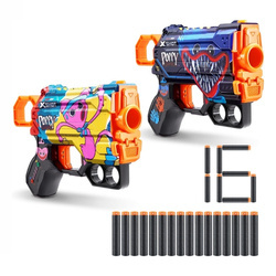 ZURU X-Shot Skins Menace Poppy Playtime Dart Blaster, 2 sztuki, 16 rzutek