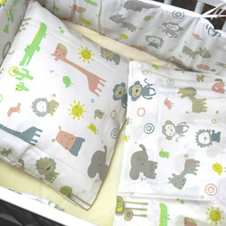 ALVI Zestaw do kołyski wahadłowej 80x80 Poszwa, Poszewka, Ochraniacz, Baldachim - wzór Safari 411509110