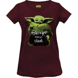 Cotton Division WOSMANTS032_BO_S Podkoszulek damski Baby Yoda rozm.XL kolor bordowy