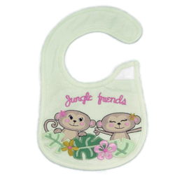 BOMIO Śliniak materiałowy Jasno zielony Wzór: 2 Małpki