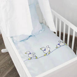 ALVI Zestaw poszewka na kołdrę i poduszkę 80x80, baldachim, osłona - wzór kaczki 411602511