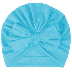 KAEHA SUN-073-02 Czapka beanie dziecięca z kokardką kolor niebieski