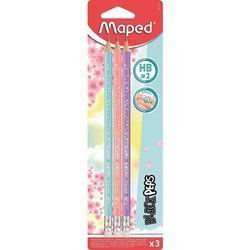 MAPED 851719 Black Peps ołówki grafitowe HB 3szt