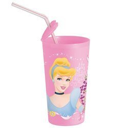 Storline 734208 Kubek Disney Księzniczki uchwytem na słomkę 415ml